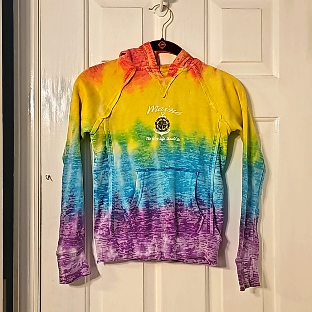Maine bright tye dye hoodie size M